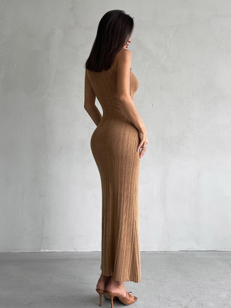 VESTIDO LARGO CUELLO HALTER