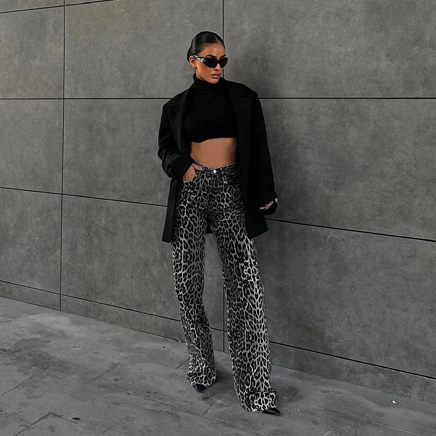 JEANS ANIMAL PRINT NEGRO
