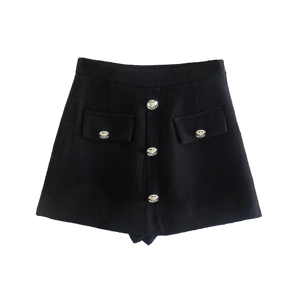 SHORTS TWEED CINTURA ALTA DE BOTONES