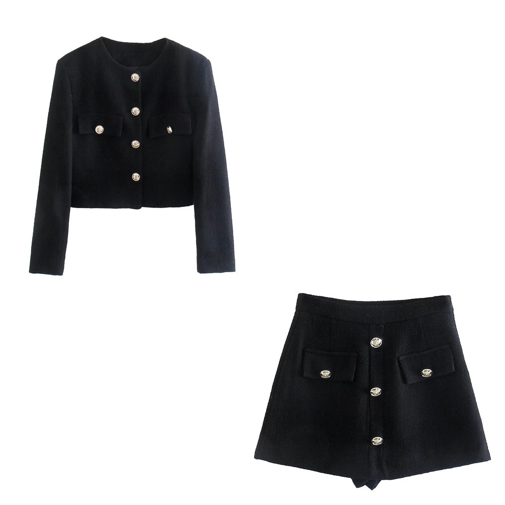 SHORTS TWEED CINTURA ALTA DE BOTONES