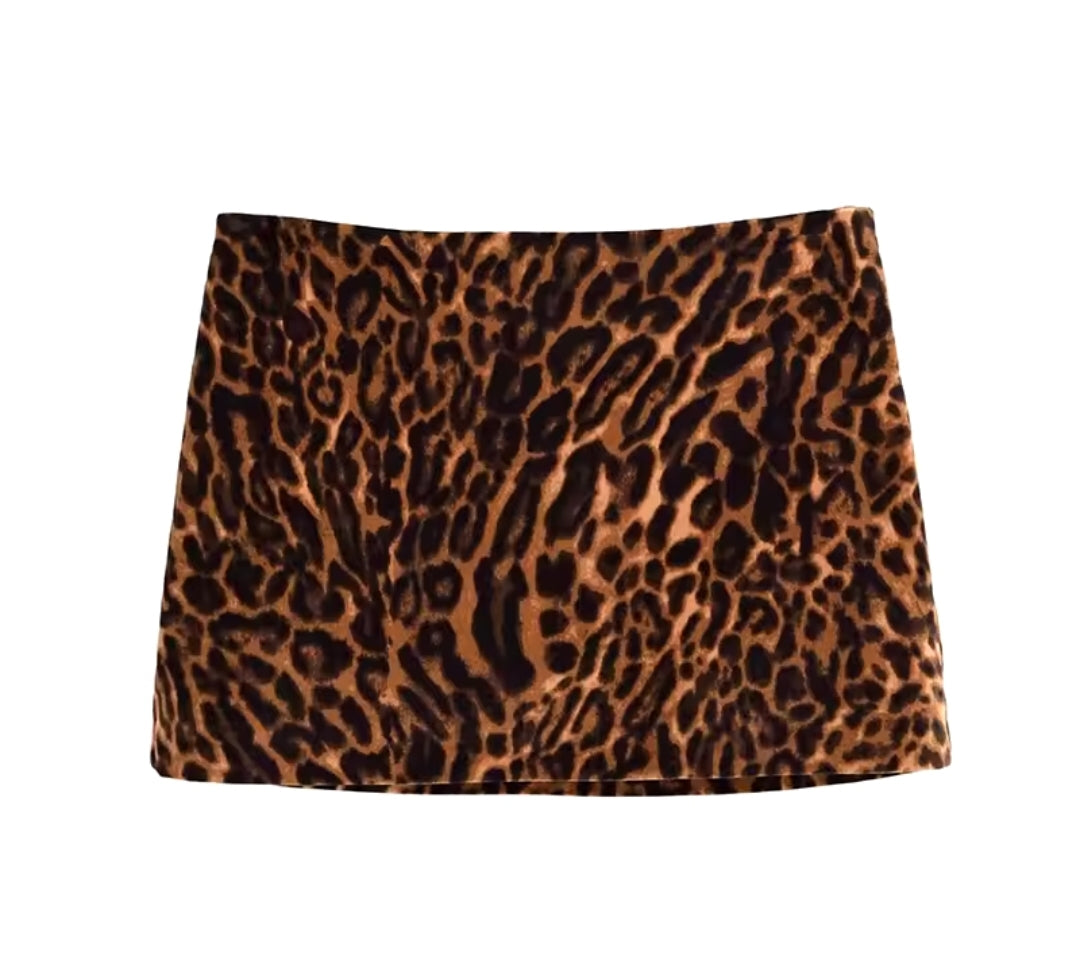FALDA CORTA ESTAMPADO LEOPARDO