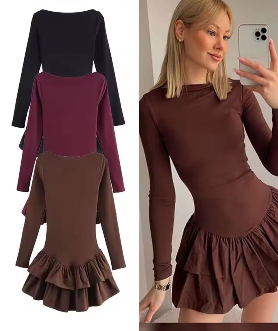 VESTIDO BASIC CON VOLANTES
