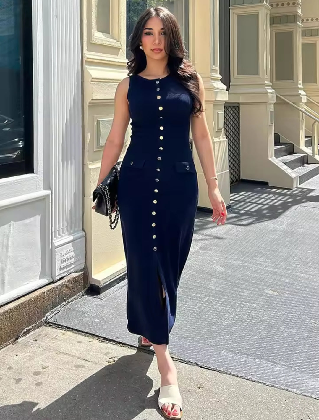 VESTIDO CANALÉ CON BOTONES (3 colores)