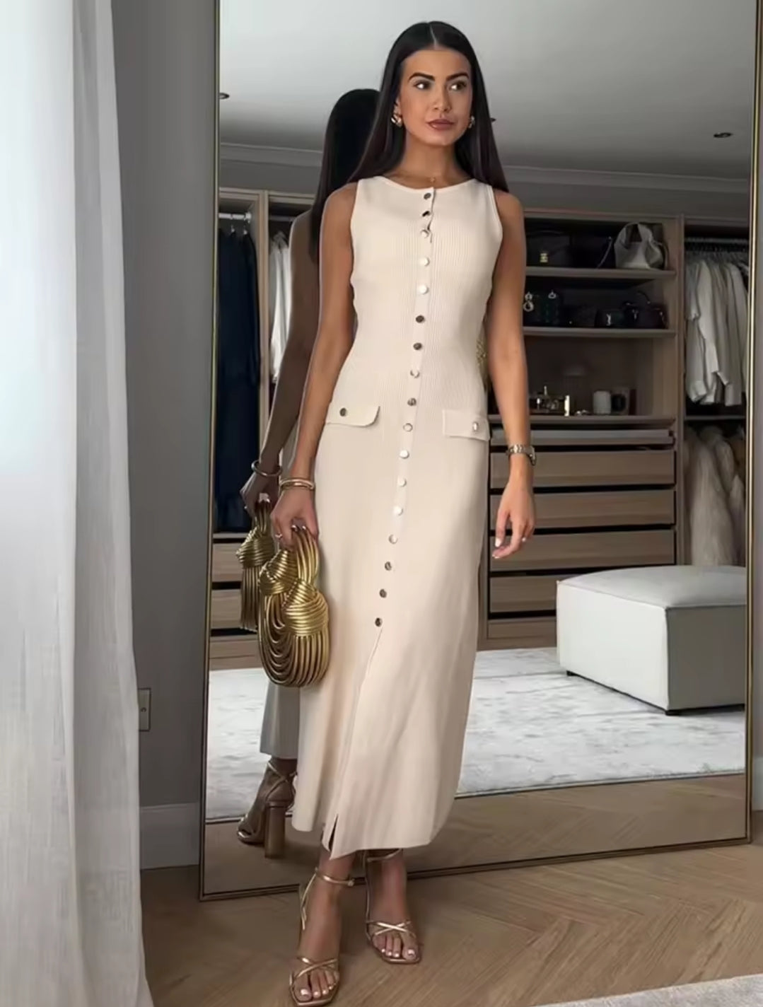 VESTIDO CANALÉ CON BOTONES (3 colores)