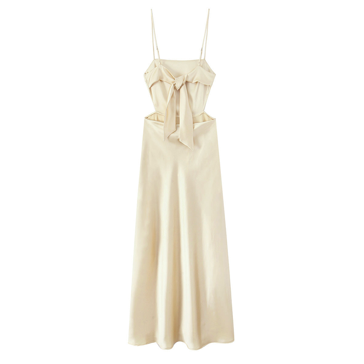 VESTIDO SATINADO ESPALDA LAZO