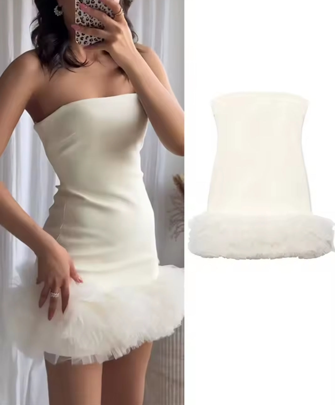 VESTIDO CORTO VOLANTE DE TUL