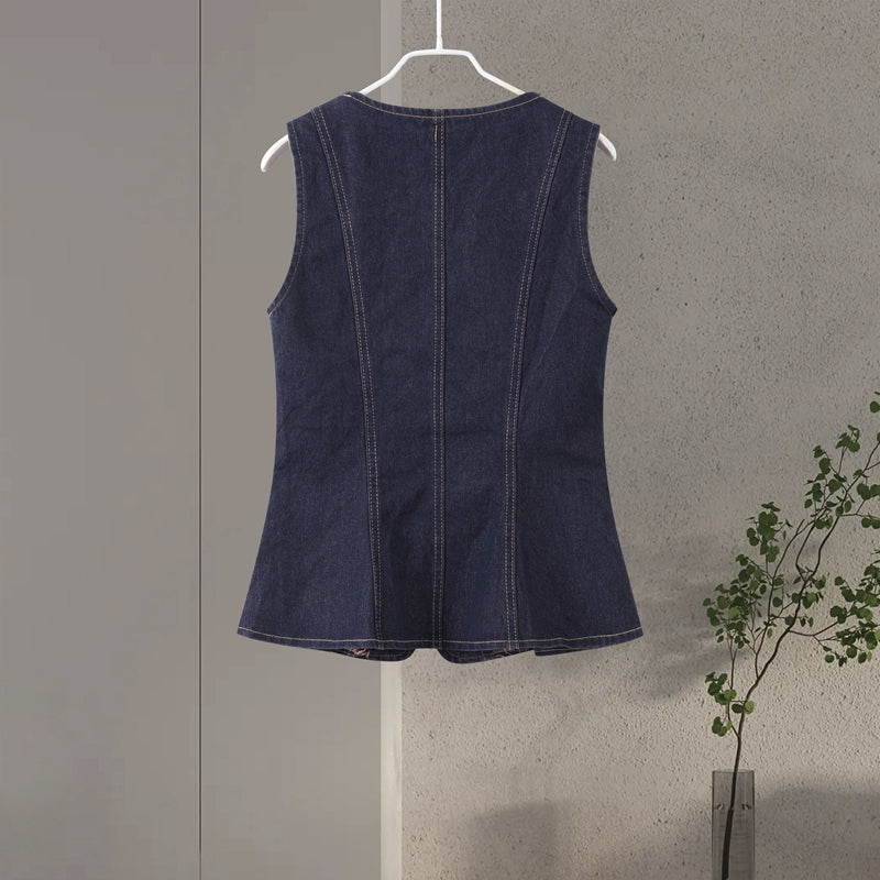 CONJUNTO DENIM BOTONES DORADOS