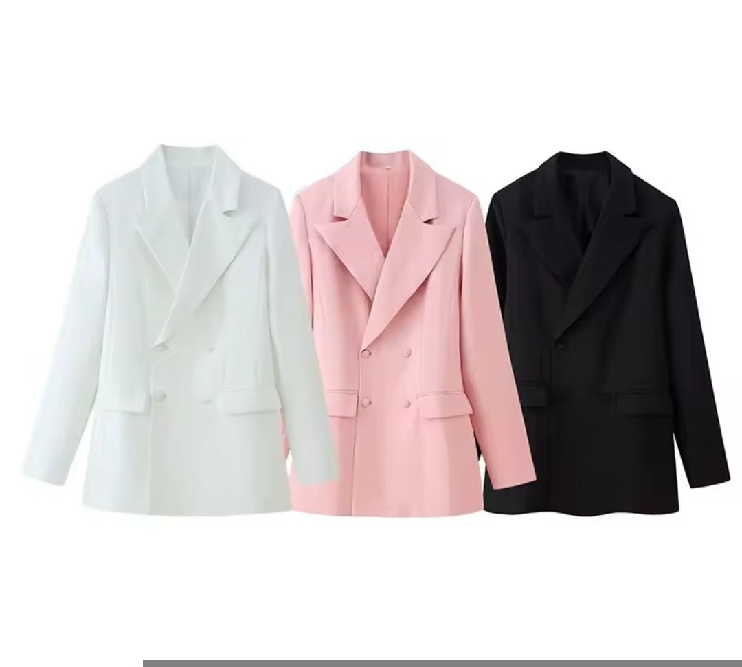 BLAZER CRUZADA DOBLE BOTÓN EN 3 COLORES