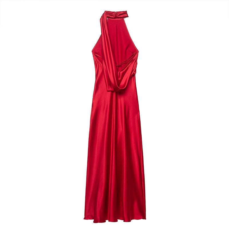 VESTIDO HALTER SATINADO