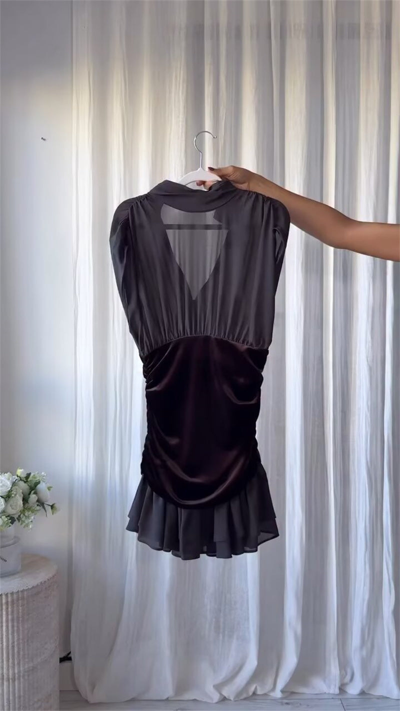 VESTIDO CORTO COMBINADO