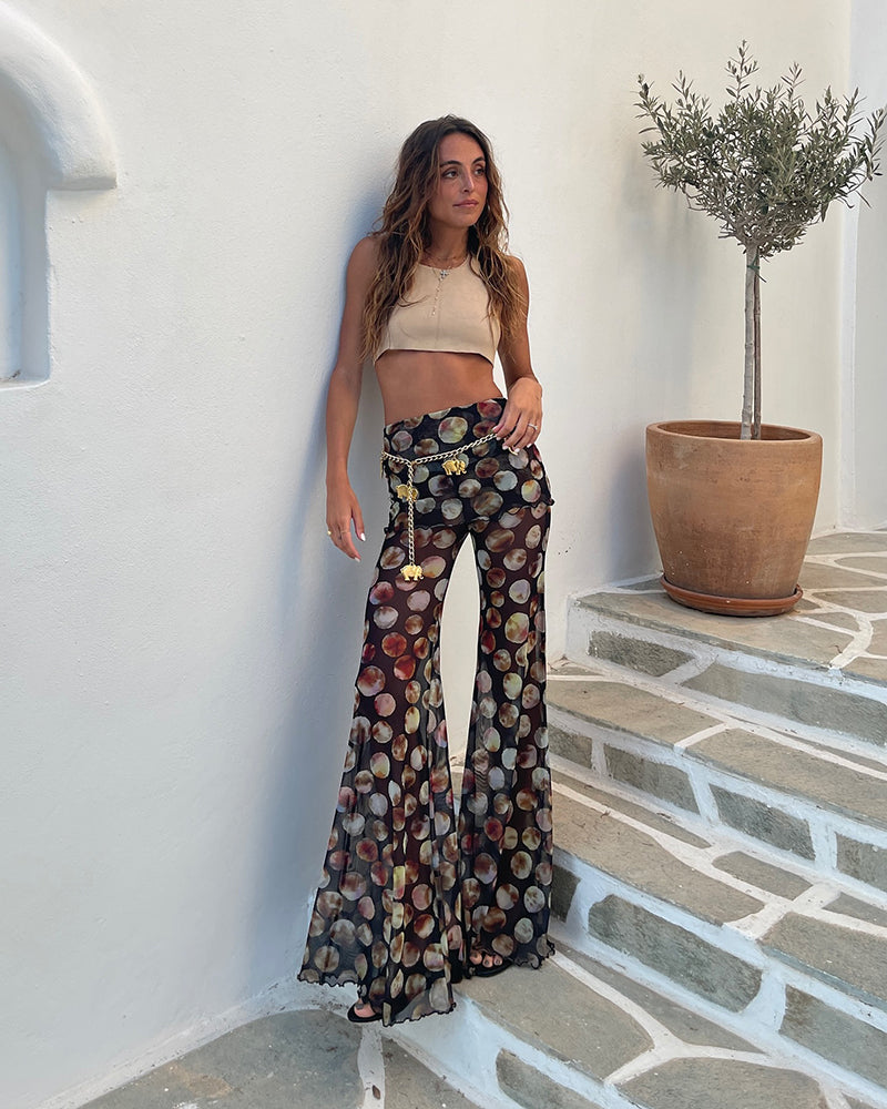 PANTALONES ACAMPANADOS DE MALLA