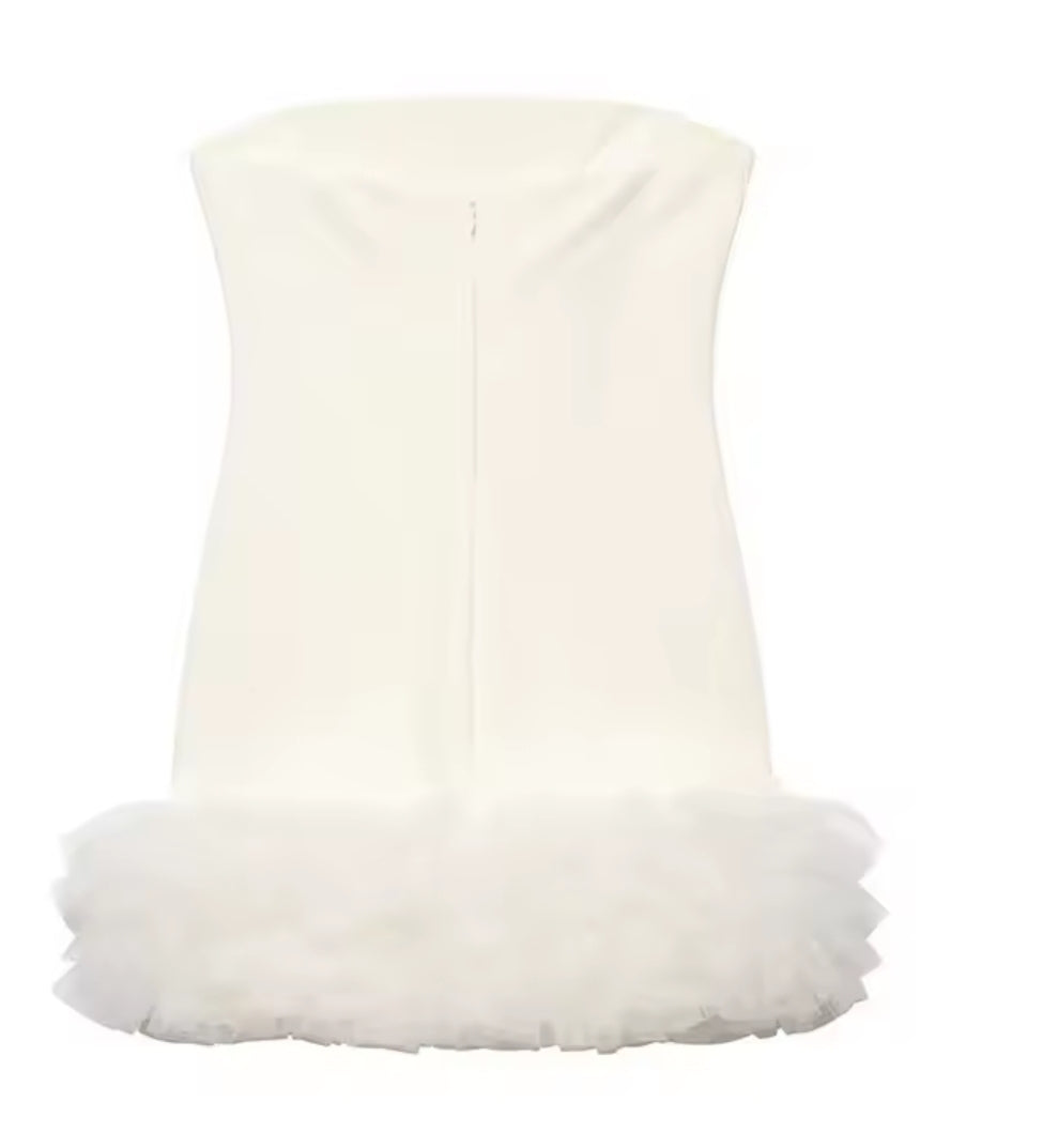 VESTIDO CORTO VOLANTE DE TUL