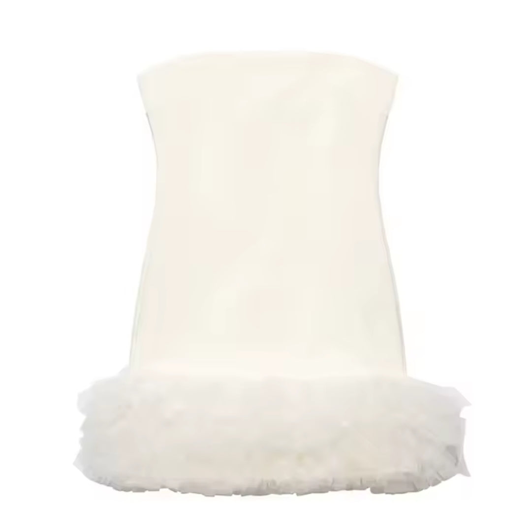VESTIDO CORTO VOLANTE DE TUL