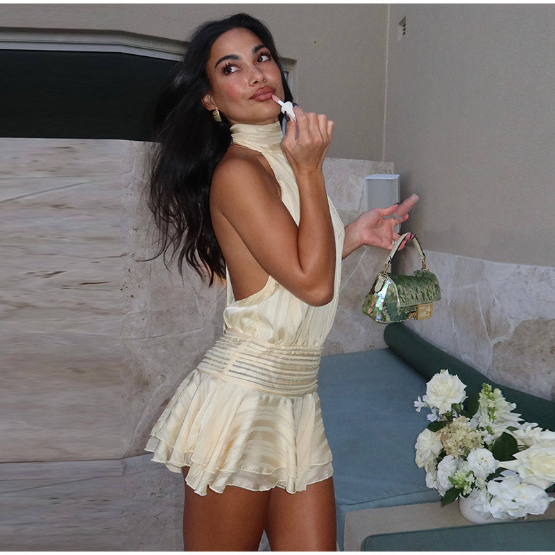 VESTIDO GASA ESPALDA DESCUBIERTA