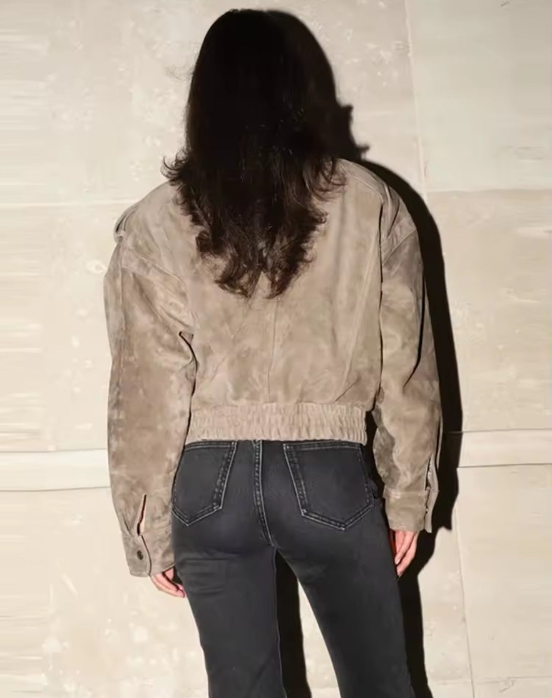 CHAQUETA DE ANTE OVERSIZE