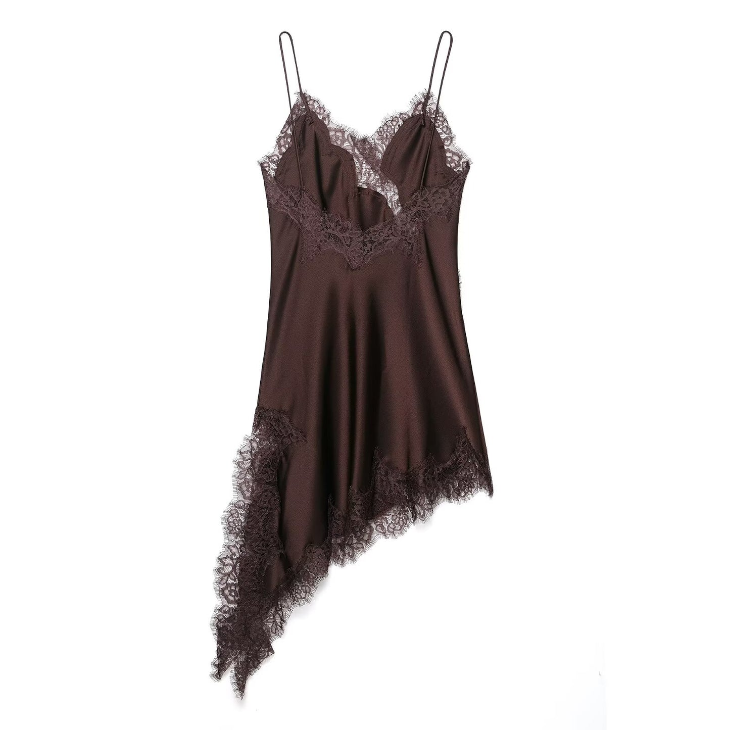 VESTIDO SATINADO DETALLE LENCERO