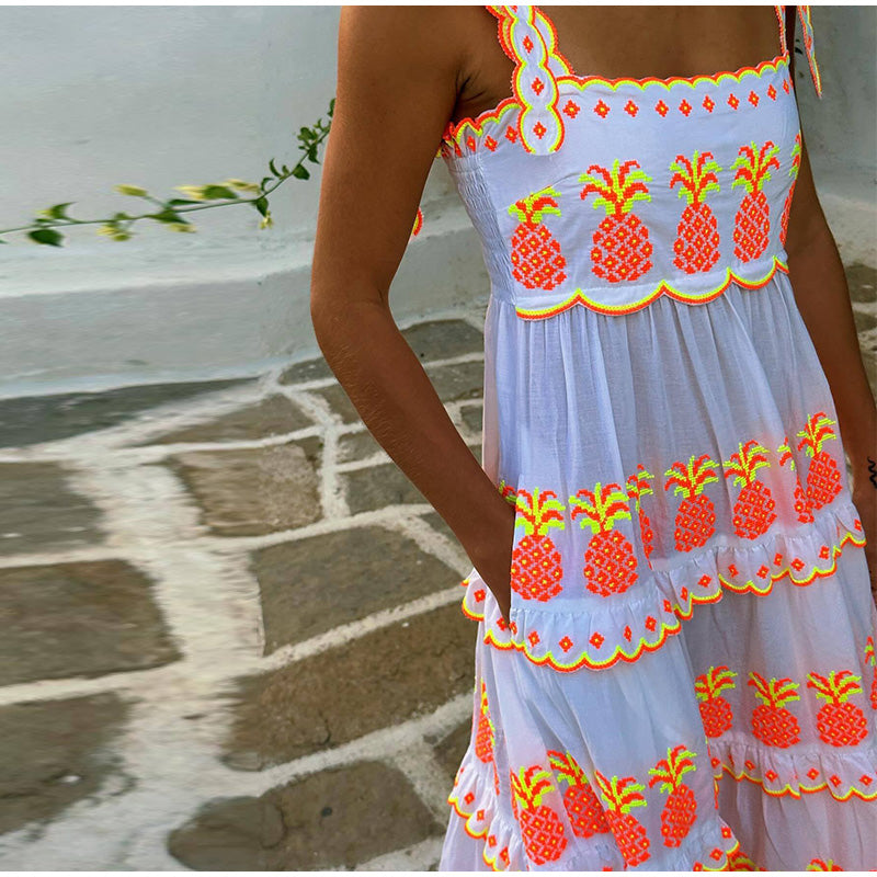 VESTIDO FLUOR PIÑAS
