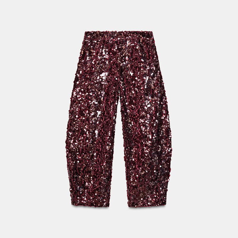 PANTALONES BARREL LENTEJUELAS