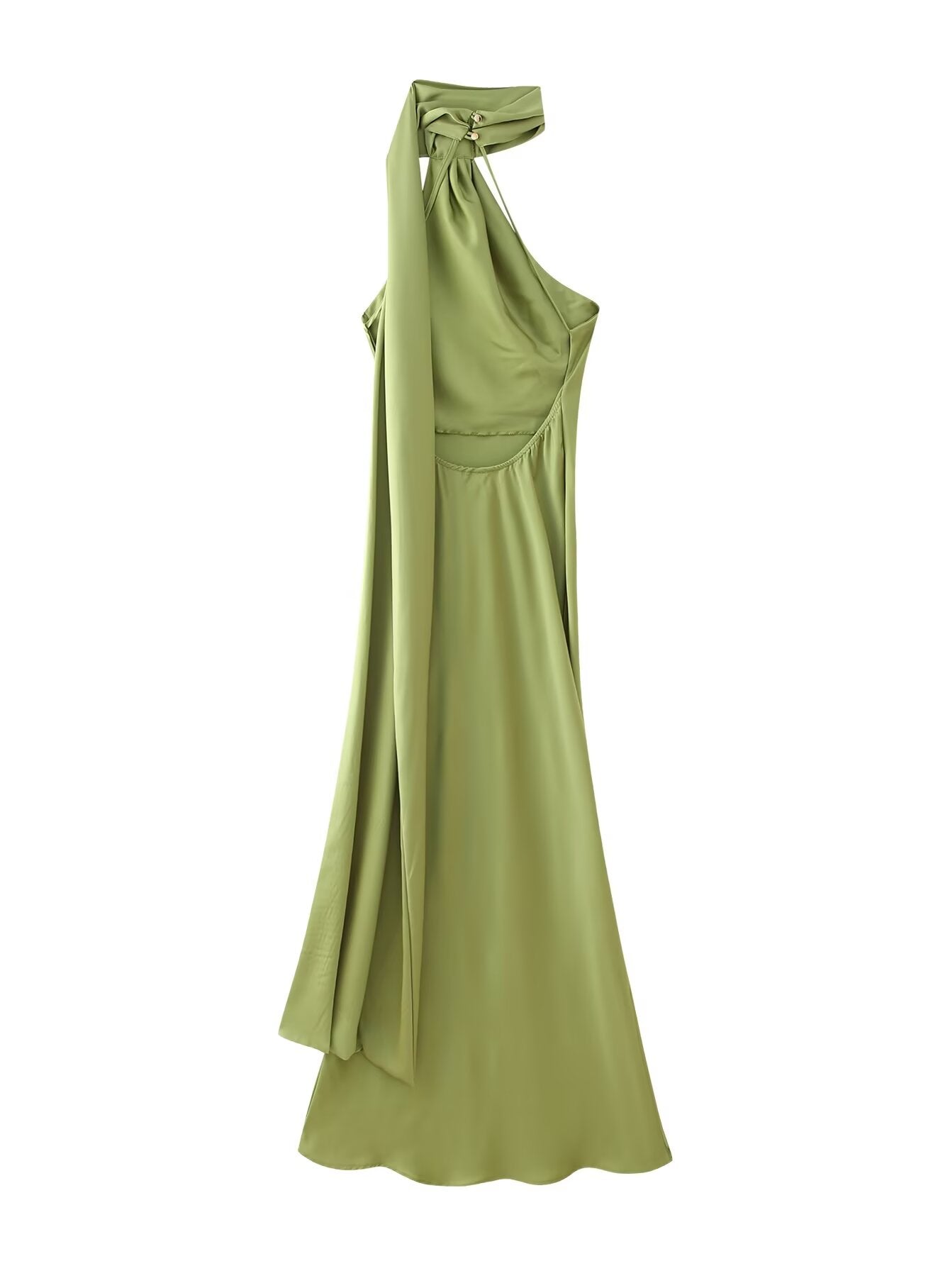 VESTIDO SATINADO CUELLO HALTER