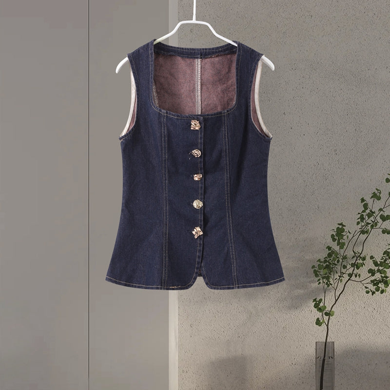 CONJUNTO DENIM BOTONES DORADOS