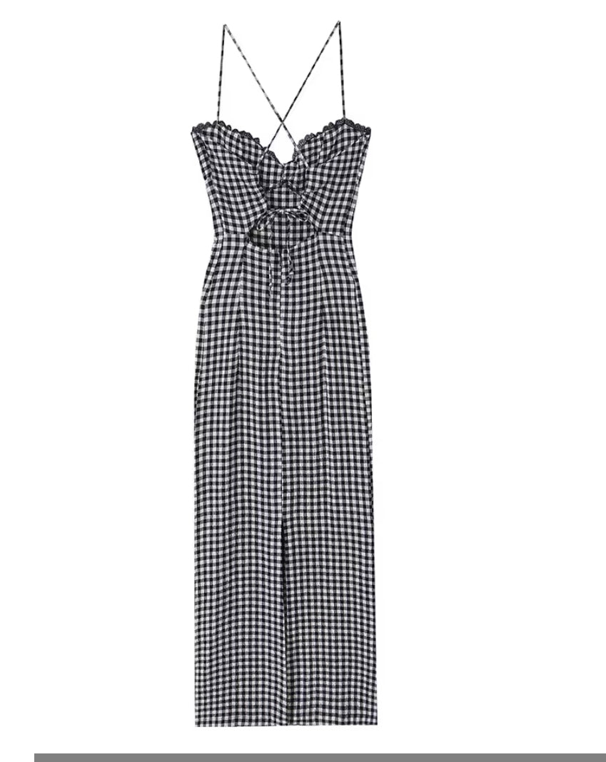 VESTIDO VICHY ENTALLADO