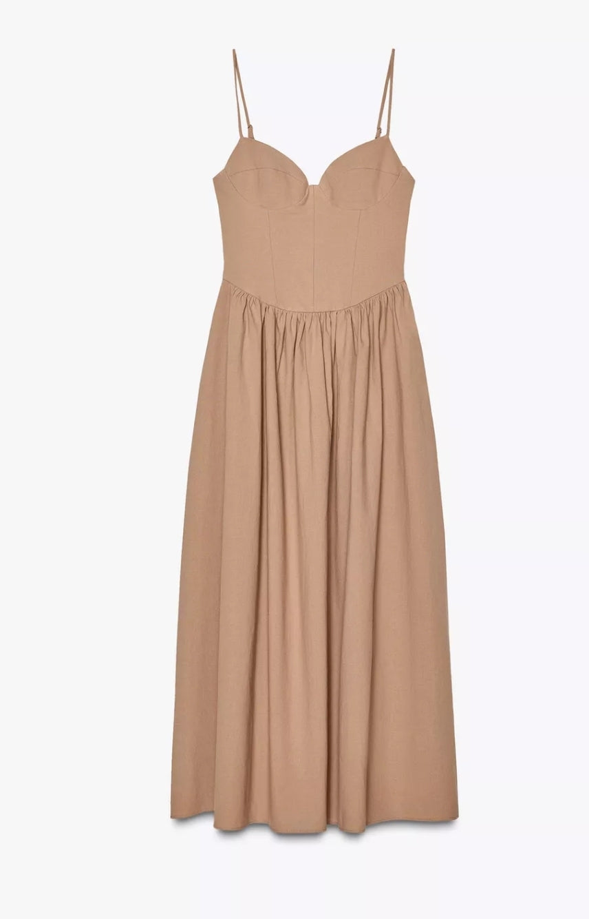 VESTIDO MIDI TIRANTE FINO