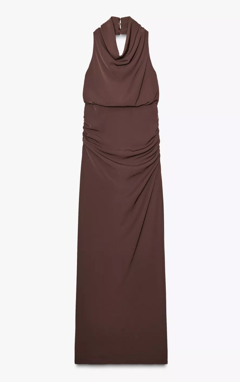 VESTIDO LARGO CON ESPALDA DESCUBIERTA