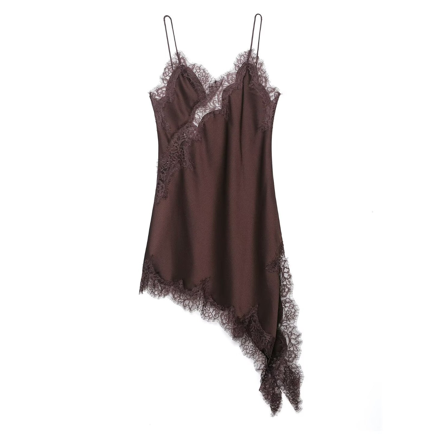 VESTIDO SATINADO DETALLE LENCERO