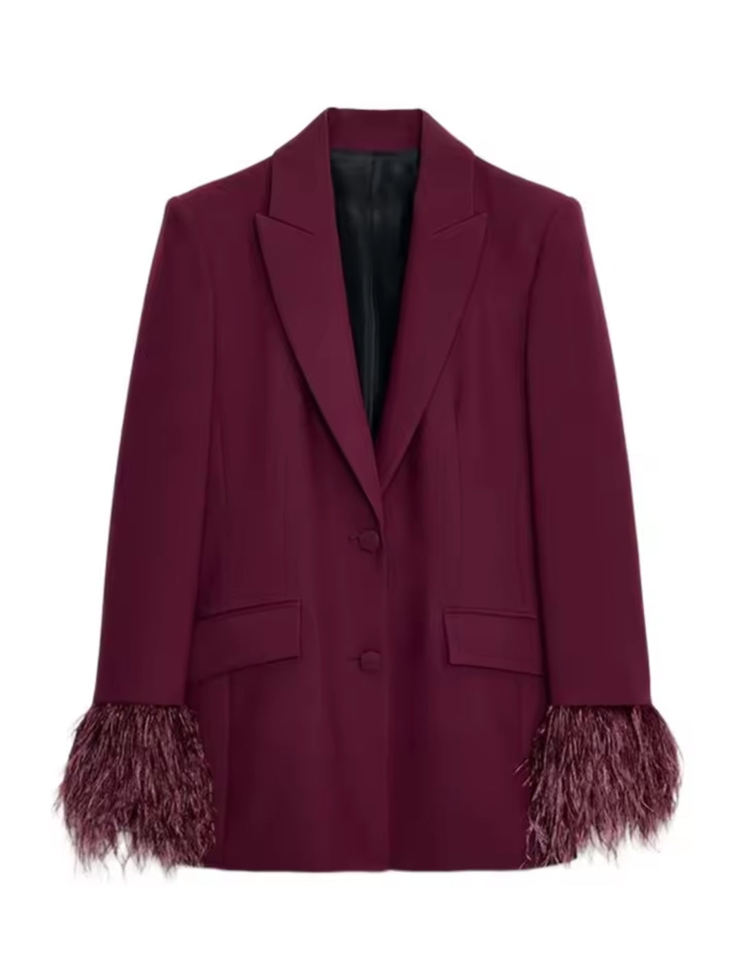 BLAZER BURDEOS PLUMAS