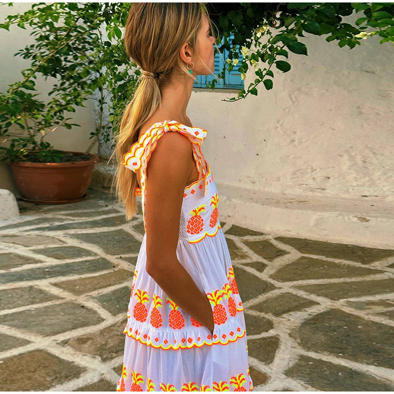VESTIDO FLUOR PIÑAS