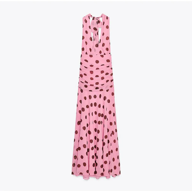VESTIDO ROSA DE LUNARES