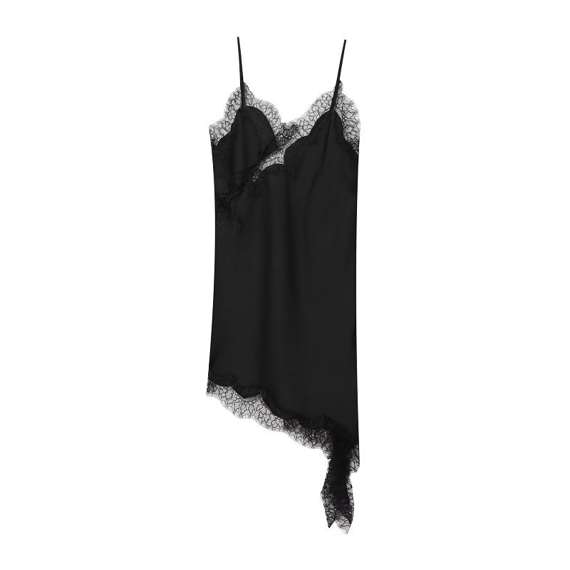 VESTIDO SATINADO DETALLE LENCERO