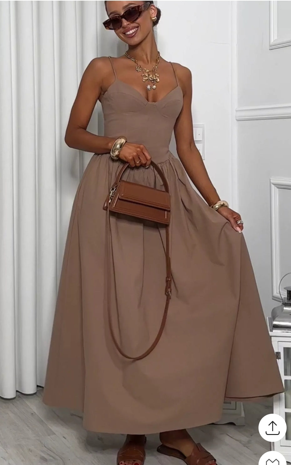 VESTIDO MIDI TIRANTE FINO