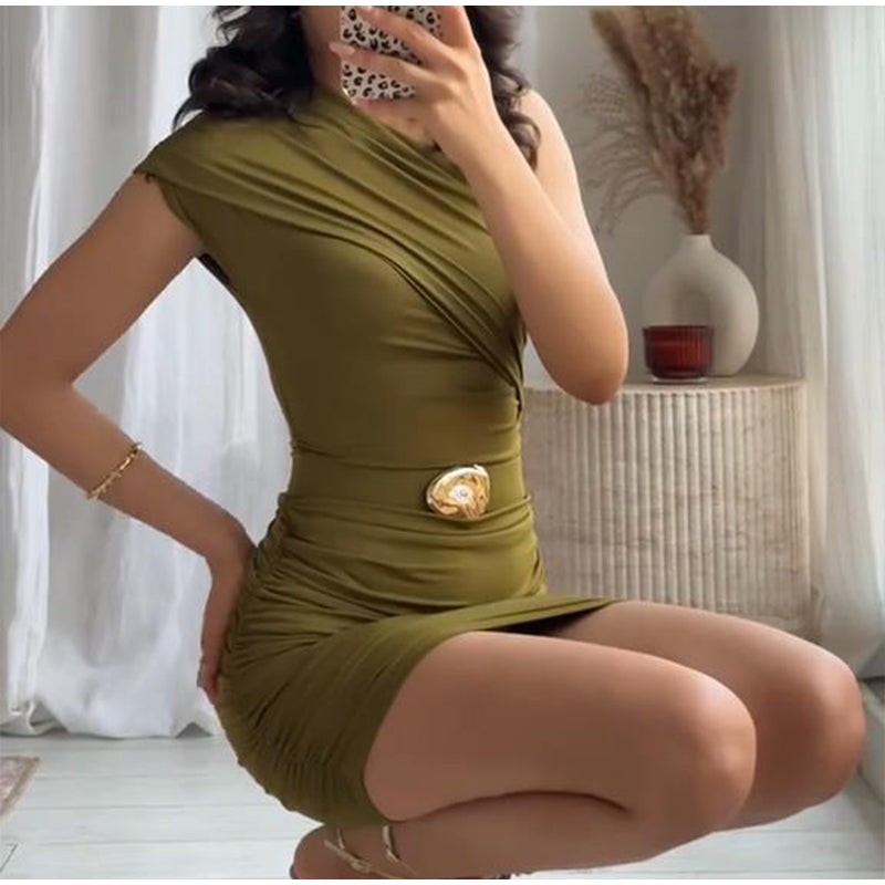 VESTIDO FRUNCE SIN MANGAS