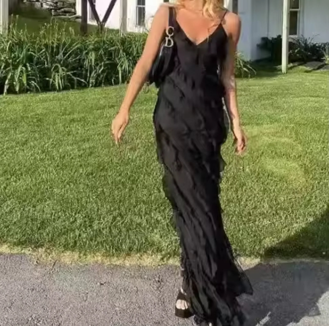 VESTIDO LARGO VOLANTES