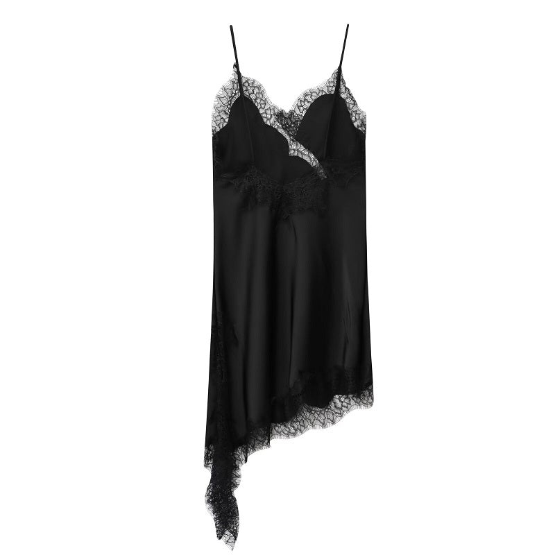 VESTIDO SATINADO DETALLE LENCERO