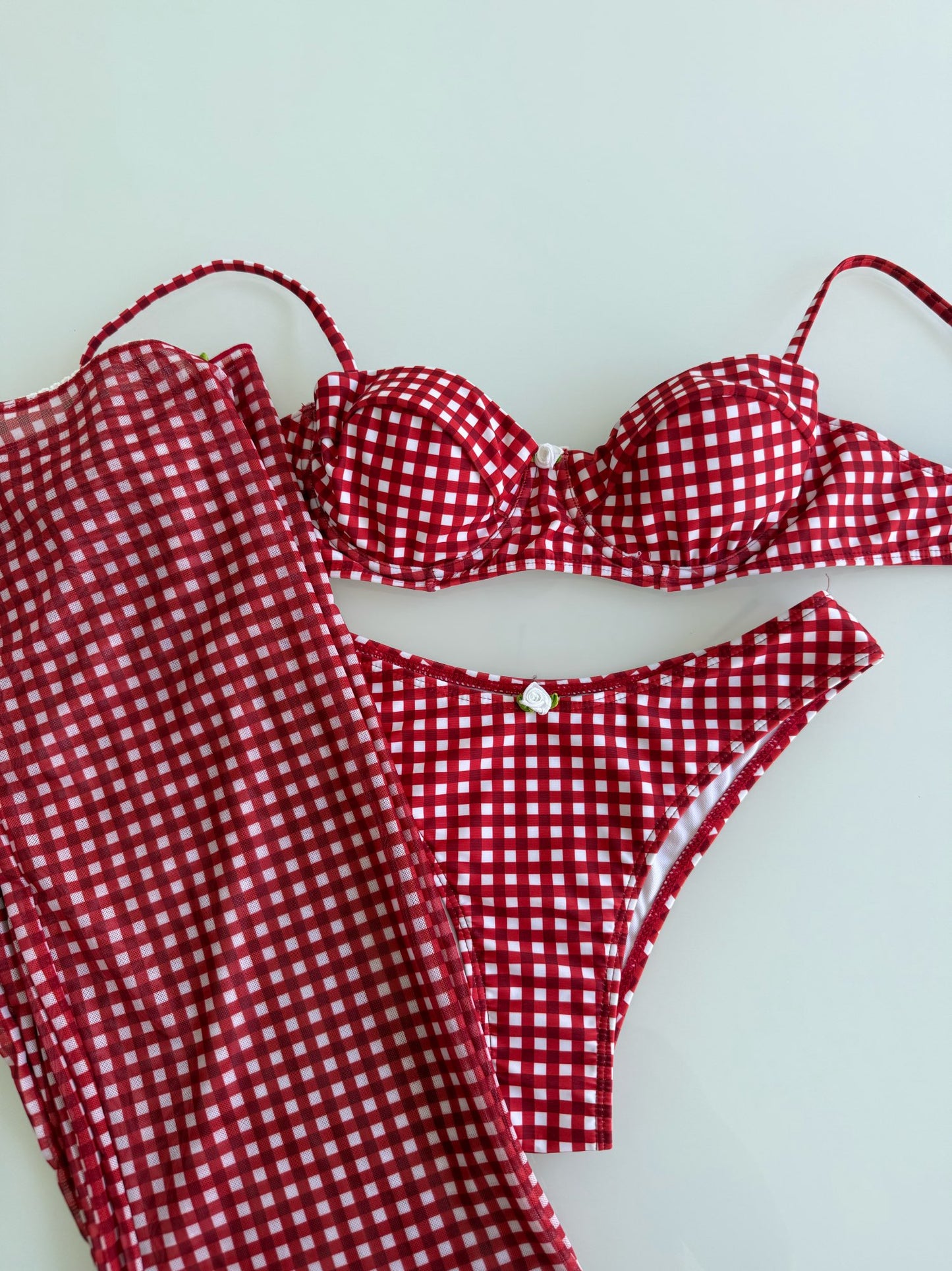 BIKINI CUADROS 3 PIEZAS