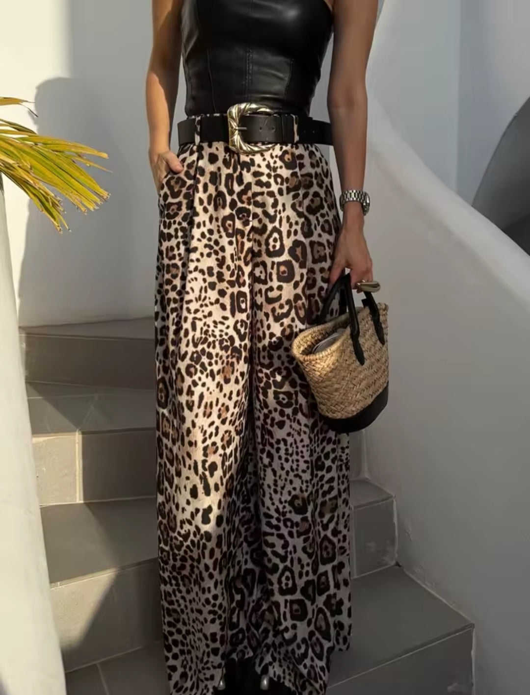 PANTALON PIERNA ANCHA ANIMAL PRINT