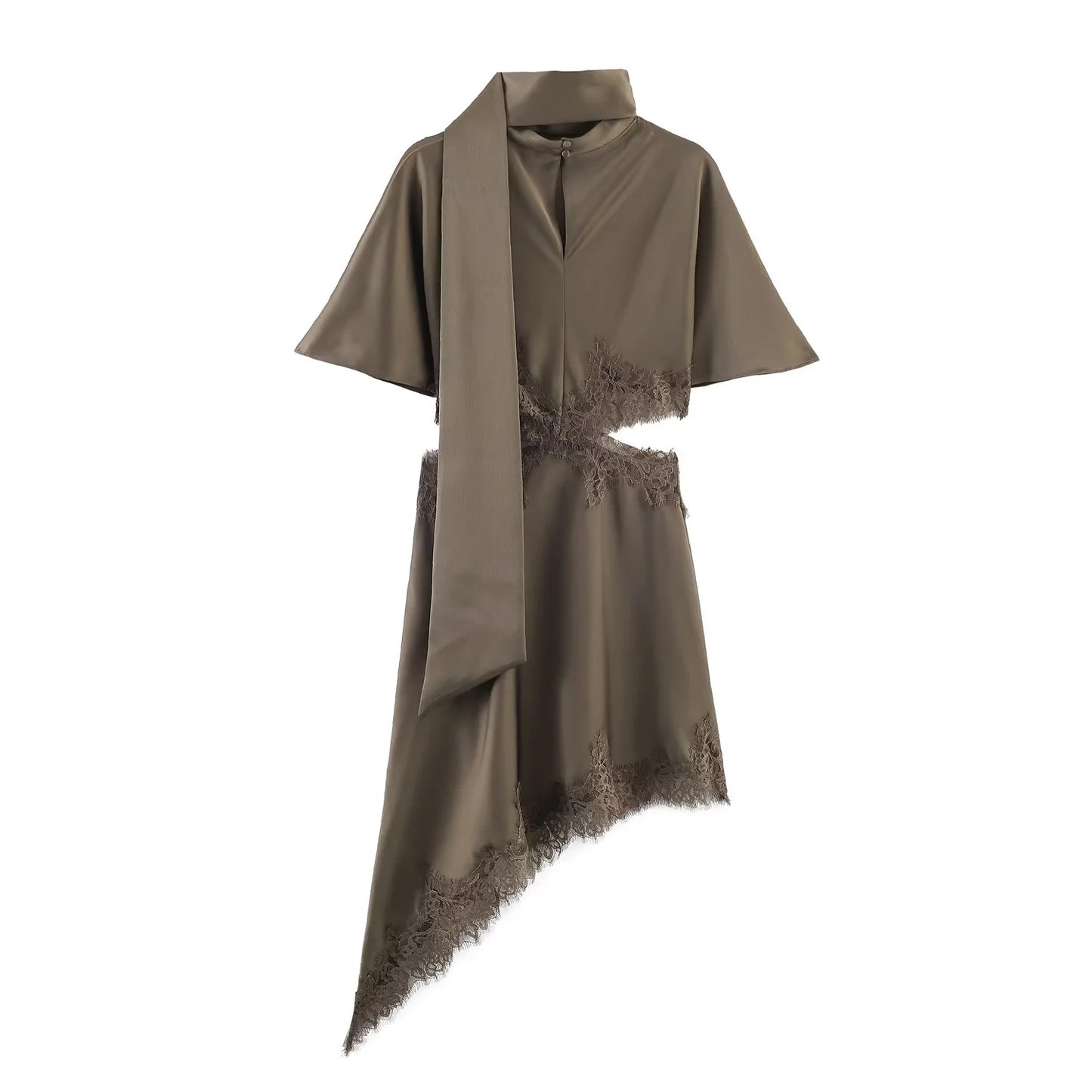 VESTIDO SATINADO DETALLE LENCERO