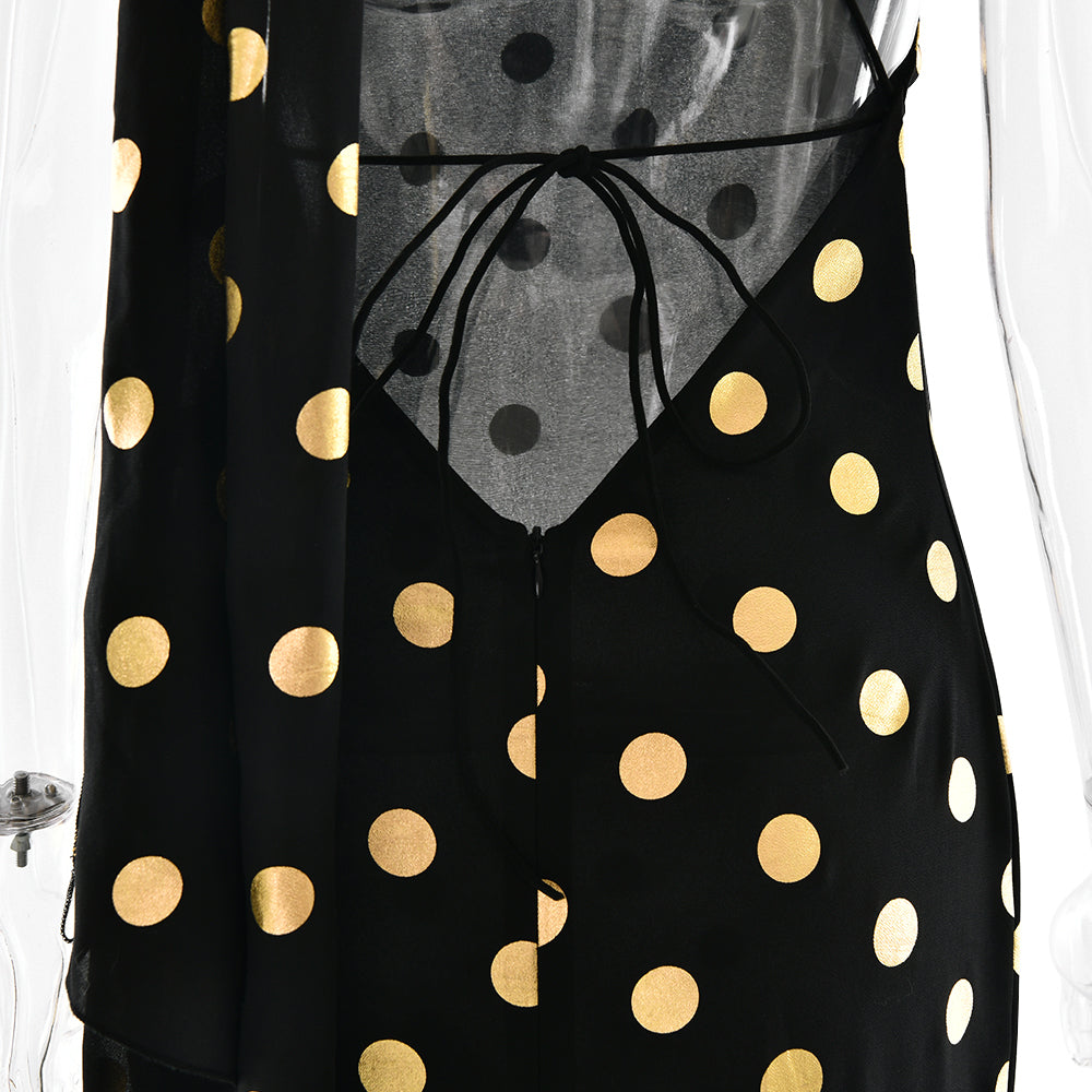VESTIDO LUNARES CUELLO HALTER