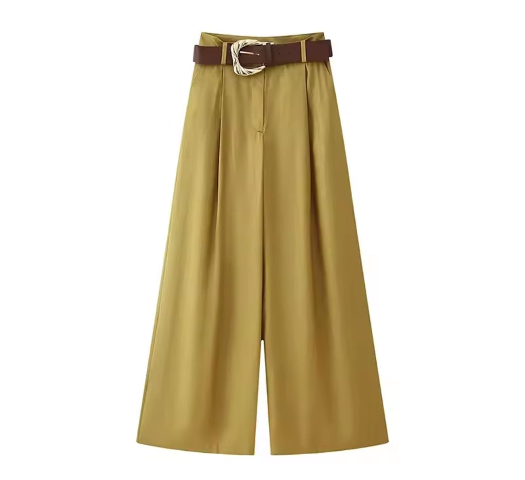PANTALON MARRON PIERNA ANCHA