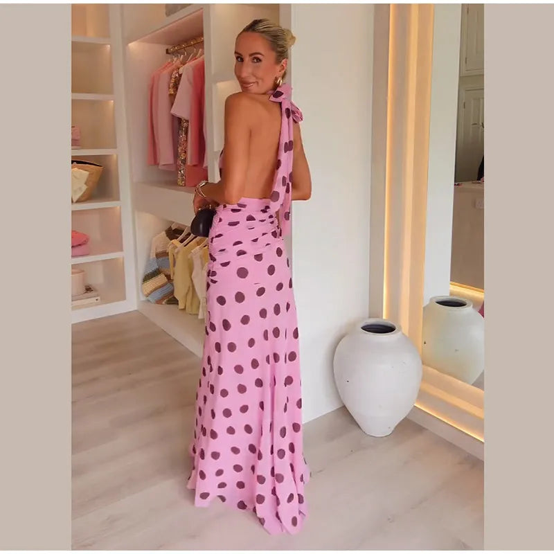 VESTIDO ROSA DE LUNARES