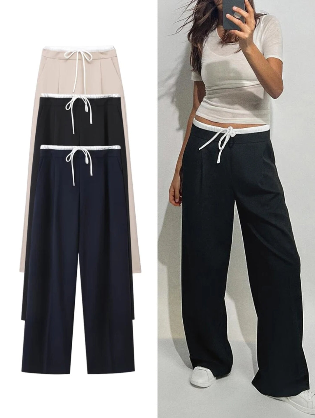PANTALONES RIBETE BLANCO