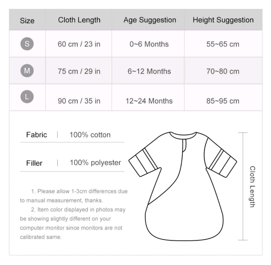 SACOS PARA DORMIR CON CREMALLERA DE 0 A 24M