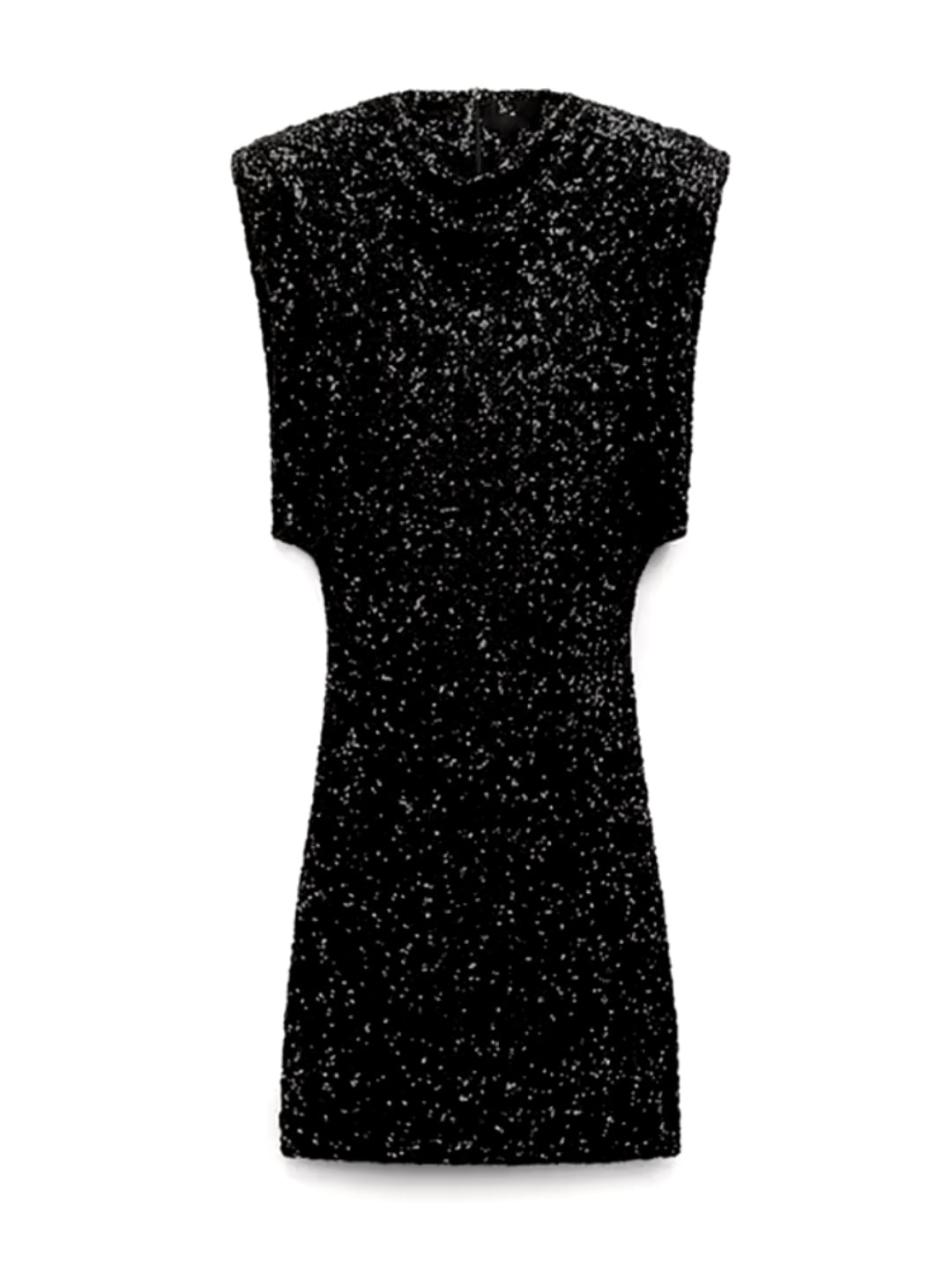 VESTIDO CORTO DE LENTEJUELAS NEGRO