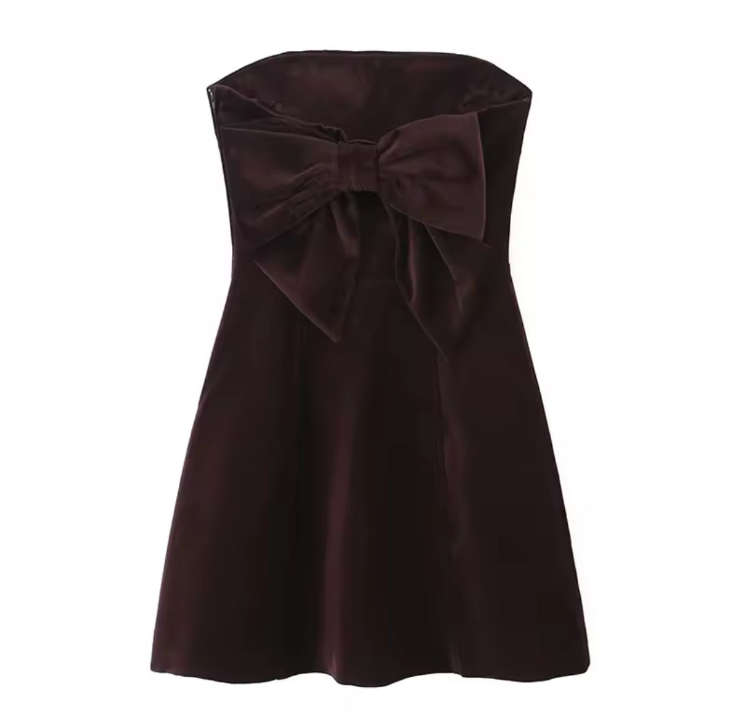 VESTIDO TERCIOPELO CON LAZO