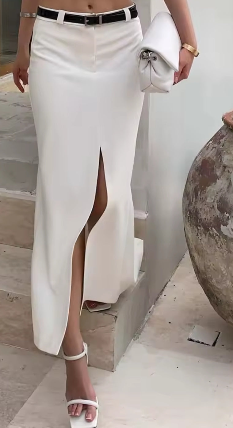 FALDA MIDI BLANCA