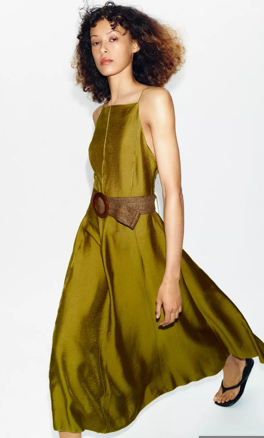 VESTIDO MIDI CINTURÓN