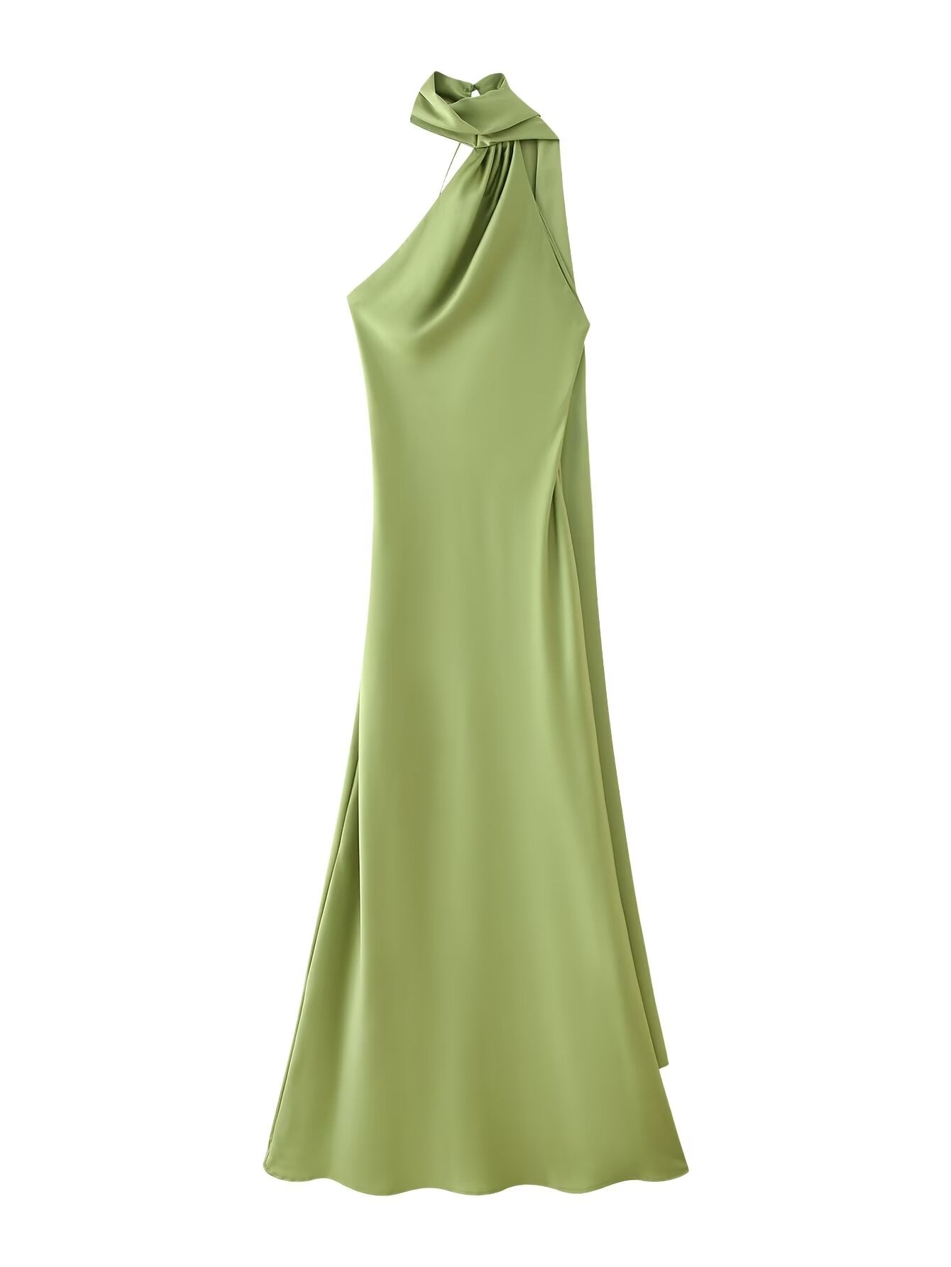 VESTIDO SATINADO CUELLO HALTER