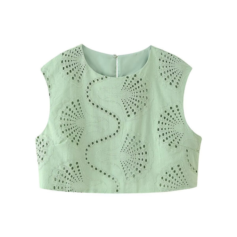CONJUNTO VERDE CON DETALLE BORDADO